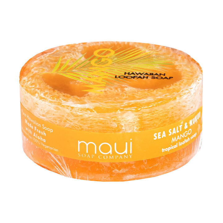 Mango Sea Salt & Kukui Exfoliating Loofah Soap 4.75oz - She Won This