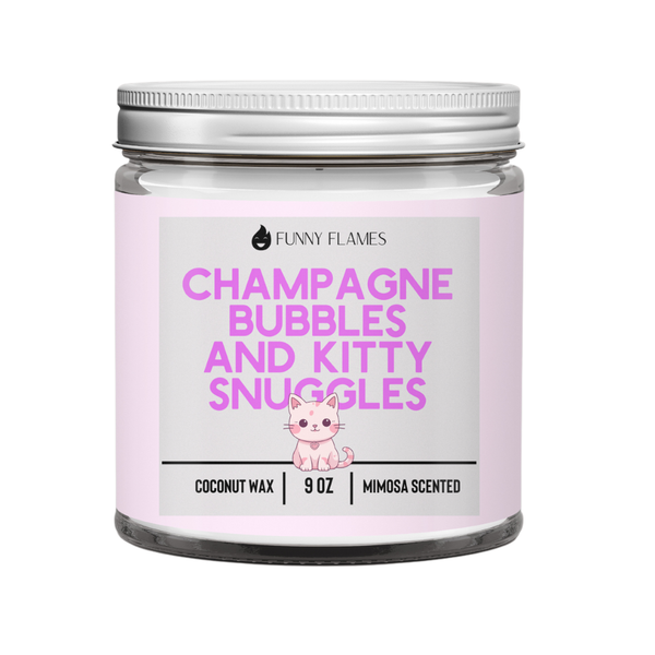 Champagne Bubbles And Kitty Snuggles - Cat Parent Candle