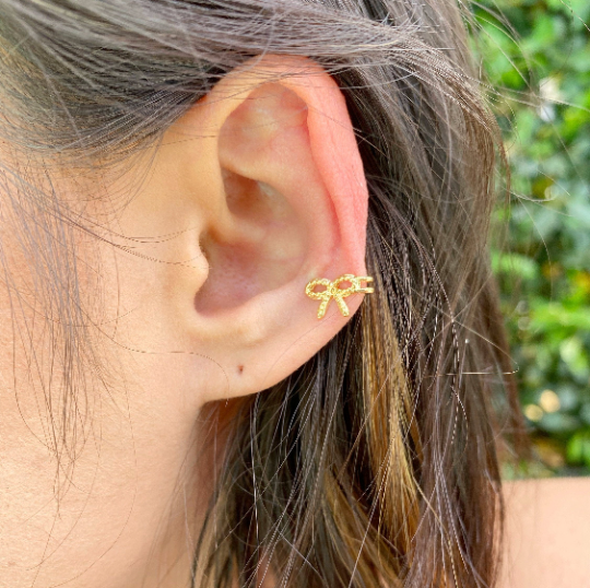 Ear Cuff - 18k Gold Filled Bow Shape Dainty