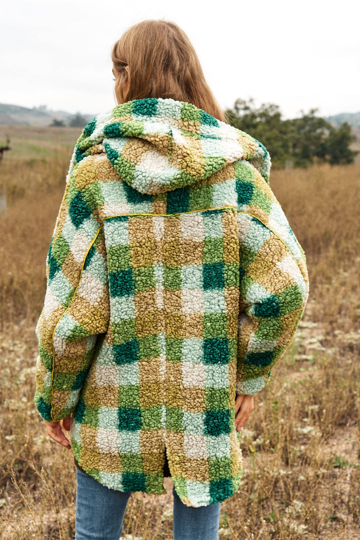 New Teddy Plaid Jacket - Teddy Fabric in Kelly Green - She Won This