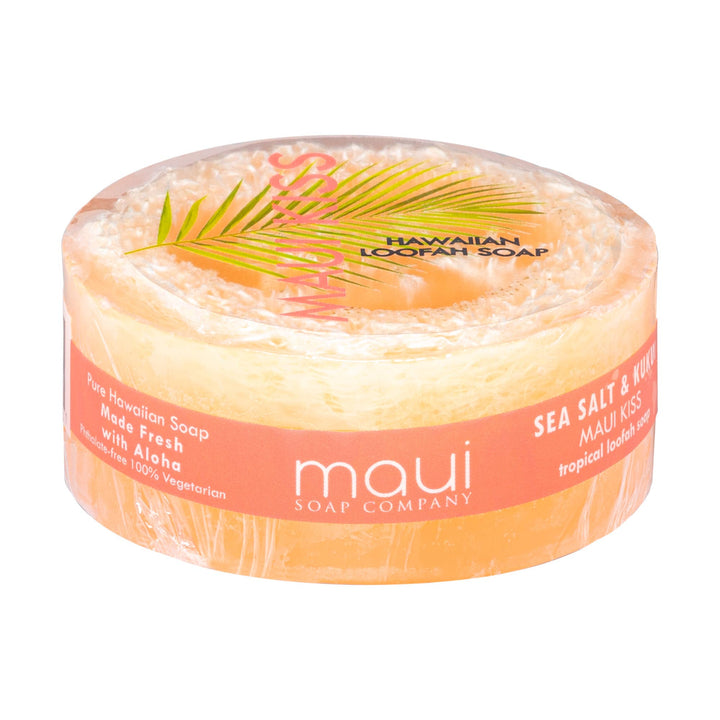 Maui Kiss Sea Salt & Kukui Exfoliating Loofah Soap 4.75oz - She Won This