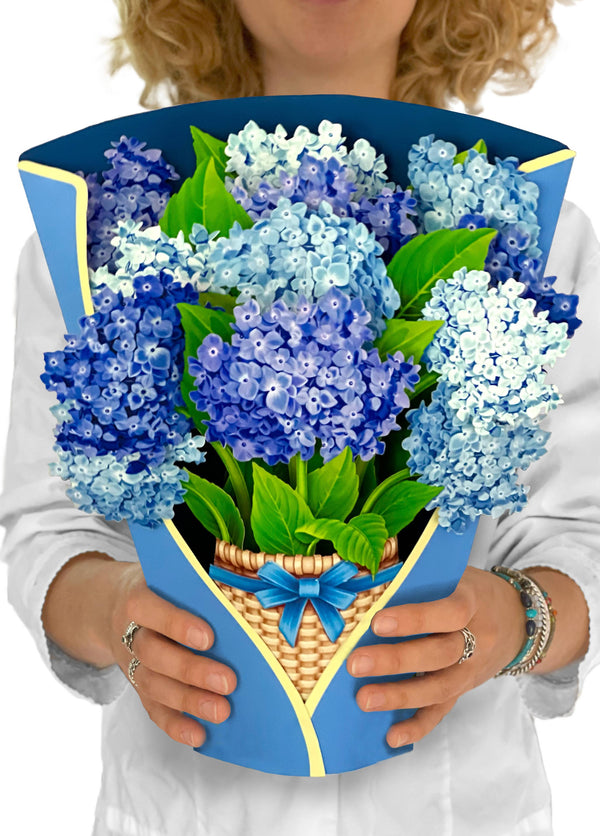 Nantucket Hydrangeas Pop-Up Bouquet – 8 Bouquets with Envelope & Notecard