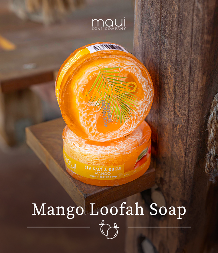 Mango Sea Salt & Kukui Exfoliating Loofah Soap 4.75oz - She Won This