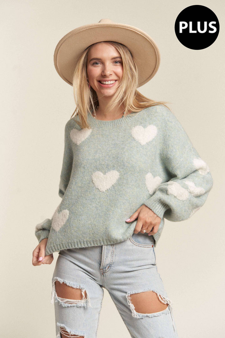 LOVELY HEART SWEATER TOP - She Won This