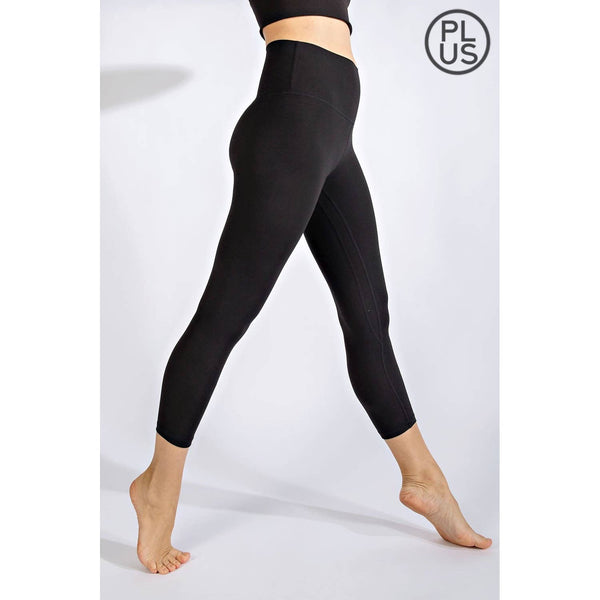 Plus Size Capri Length Yoga Pants with Two-Line Inseam