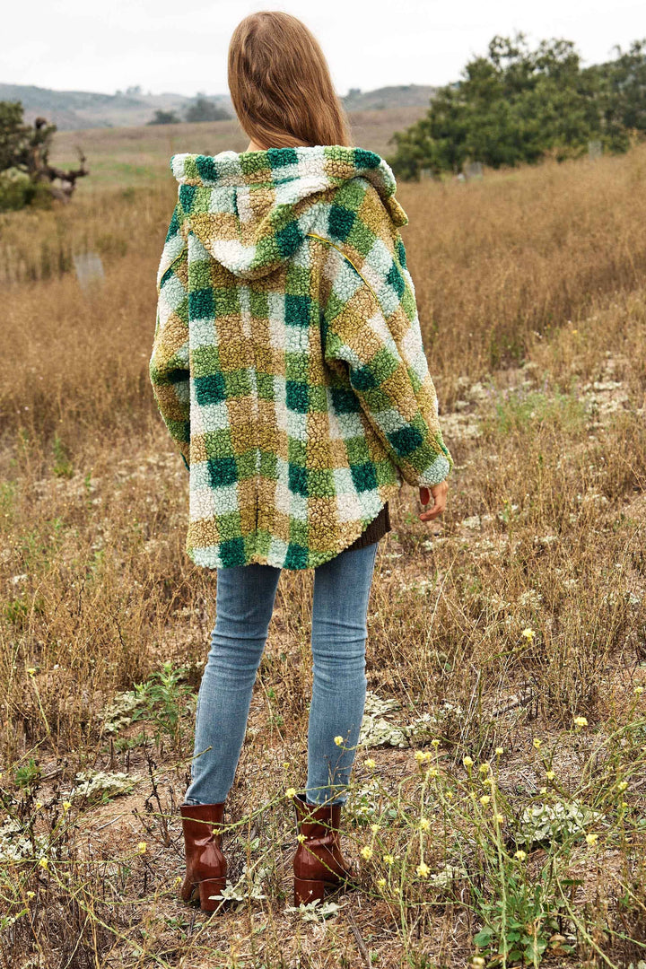 New Teddy Plaid Jacket - Teddy Fabric in Kelly Green - She Won This